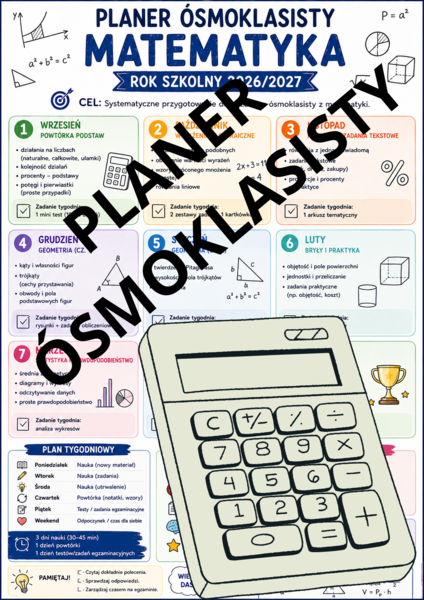 Planer nauki matematyki – klasa 8, rok szkolny 2026/2027