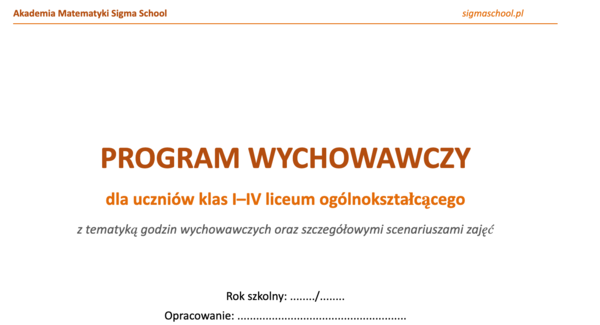 Lekcje wychowawcze – liceum, klasy 1–4, 144 scenariuszy