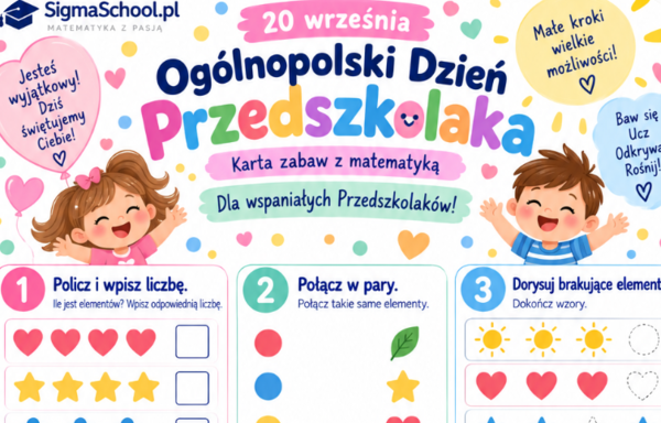 Dzień Przedszkolaka – matematyczna karta zabaw dla dzieci