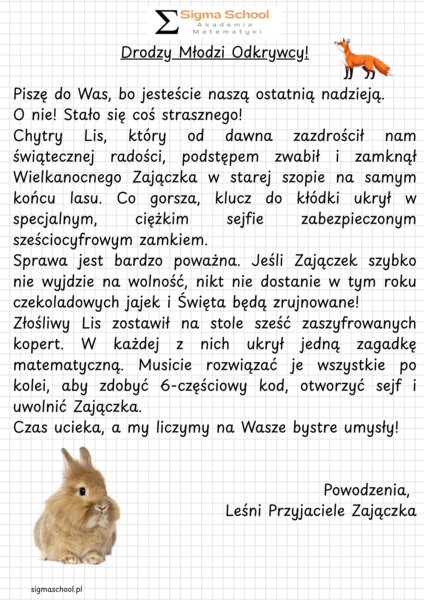 Wielkanocny escape room matematyczny – klasa 4
