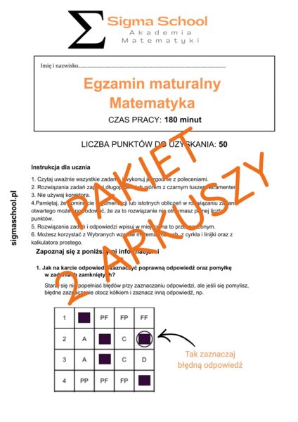 Próbna matura z matematyki – pakiet 2 arkuszy, poziom podstawowy