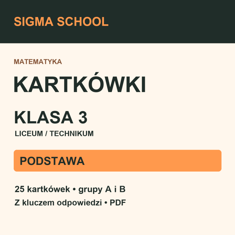 Kartkówki — klasa 3 LO / technikum — PODSTAWA + klucz odpowiedzi