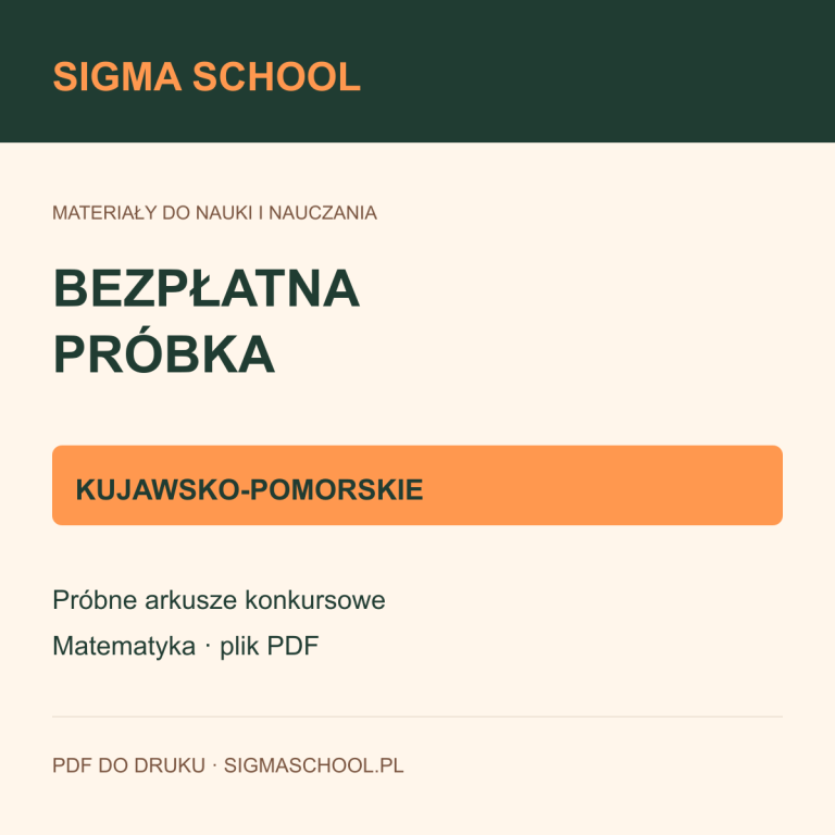 Bezpłatna próbka konkursu matematycznego — kujawsko-pomorskie