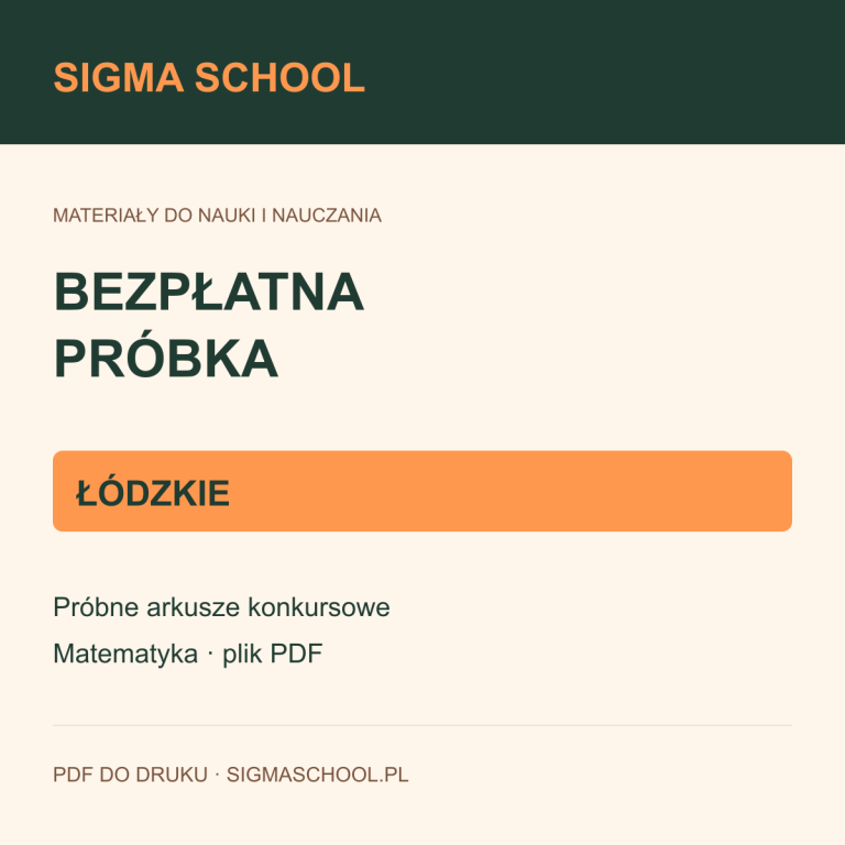 Bezpłatna próbka konkursu matematycznego — łódzkie