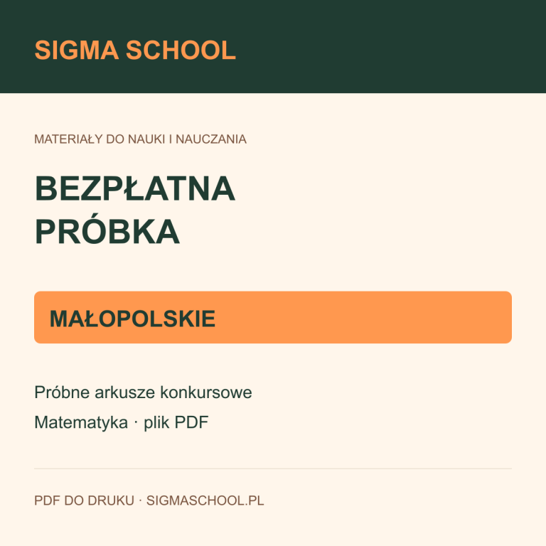 Bezpłatna próbka konkursu matematycznego — małopolskie