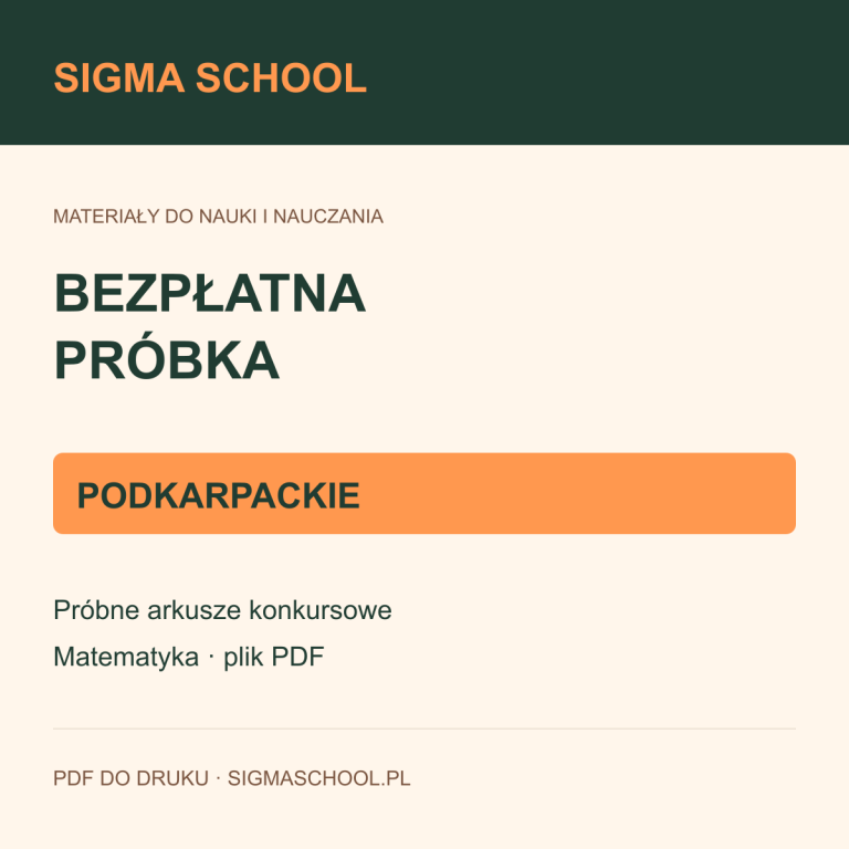 Bezpłatna próbka konkursu matematycznego — podkarpackie