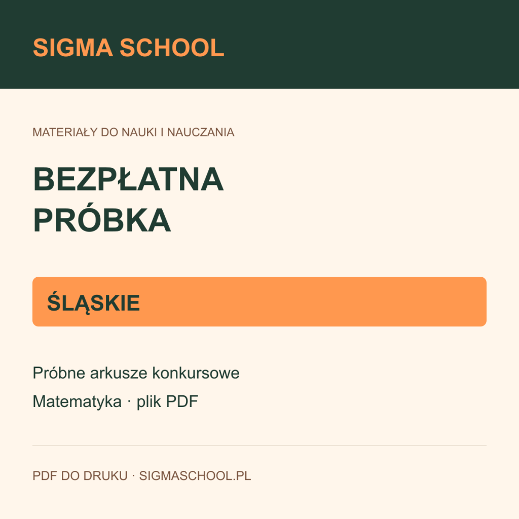 Bezpłatna próbka konkursu matematycznego — śląskie