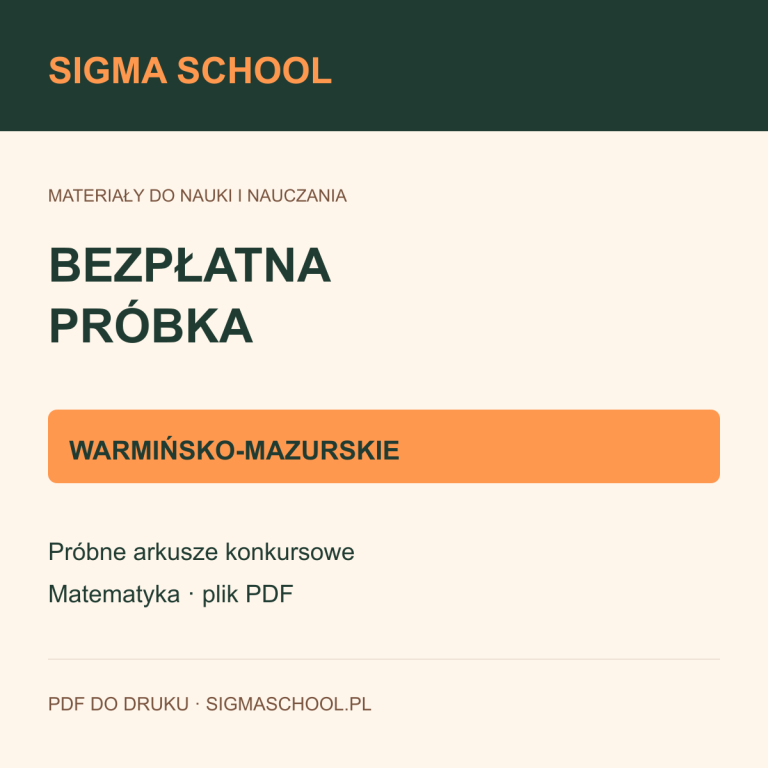 Bezpłatna próbka konkursu matematycznego — warmińsko-mazurskie