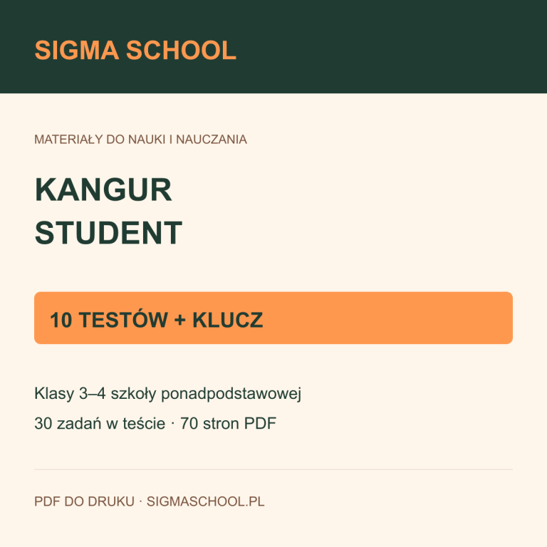 Kangur — Student: 10 próbnych testów + klucz odpowiedzi
